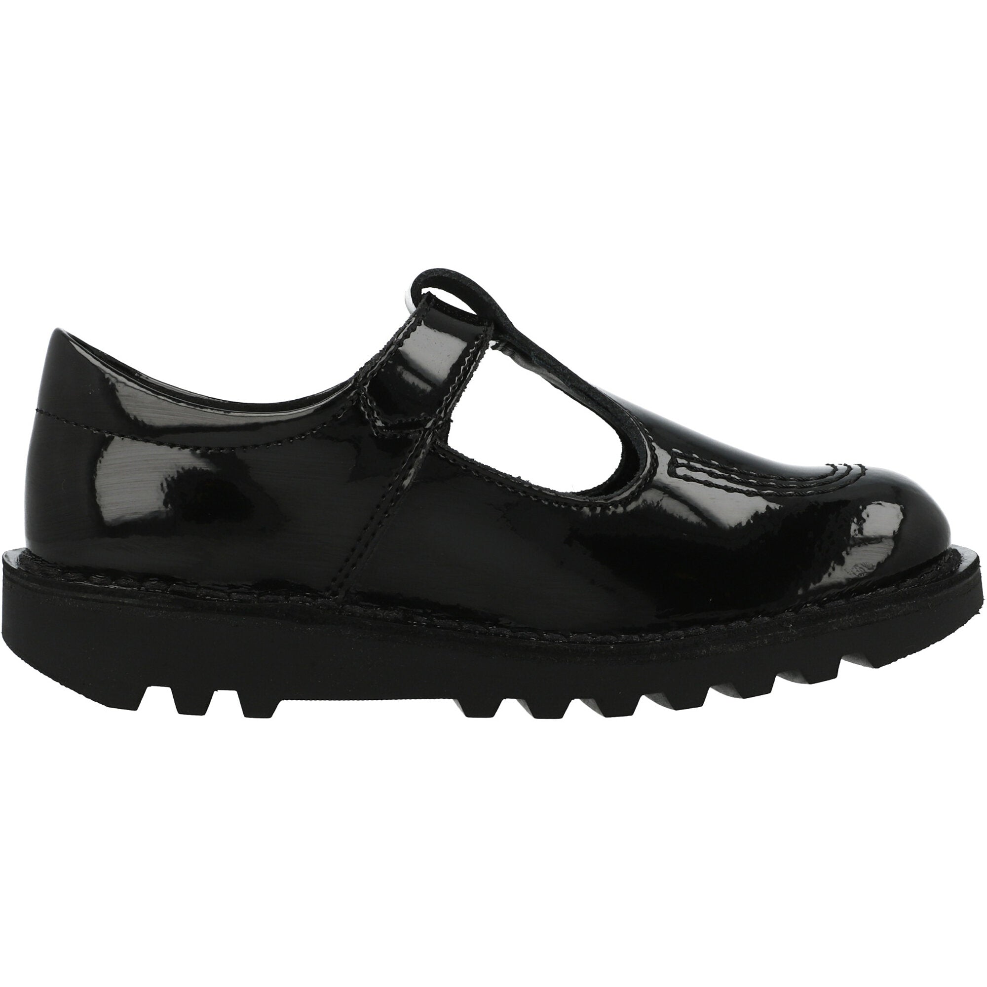 Kickers Kick T-Bar Black Patent Leather Shoes