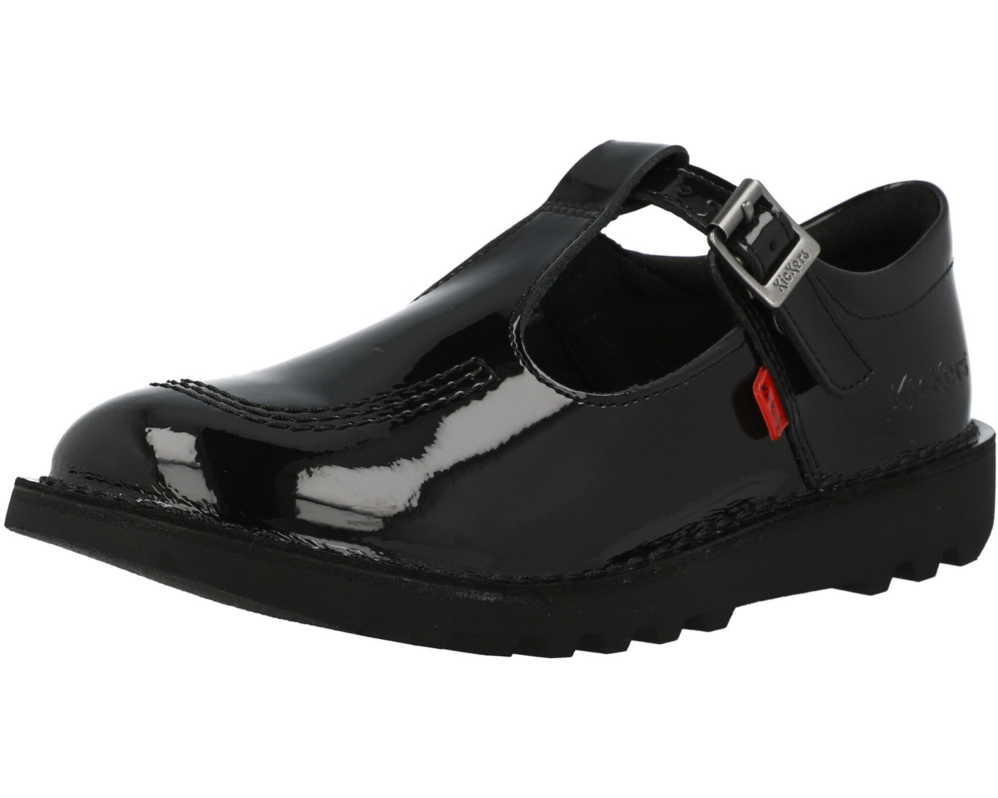 Kickers Kick T Black School Shoes