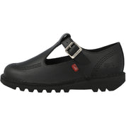 Kickers Kick T-Bar Black Leather Shoes