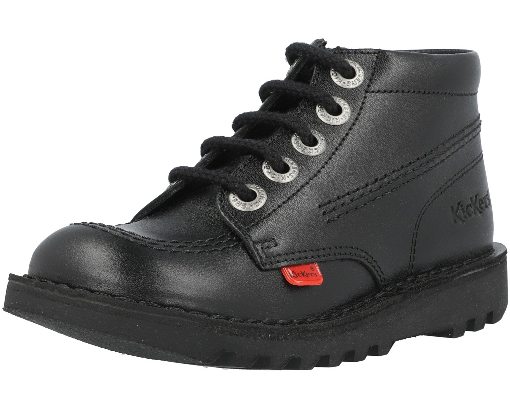 Kickers Kick Hi Zip Black School Shoes