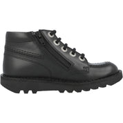 Kickers Kick Hi Zip Black School Shoes