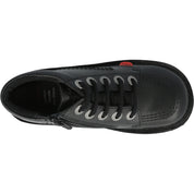 Kickers Kick Hi Zip Black School Shoes