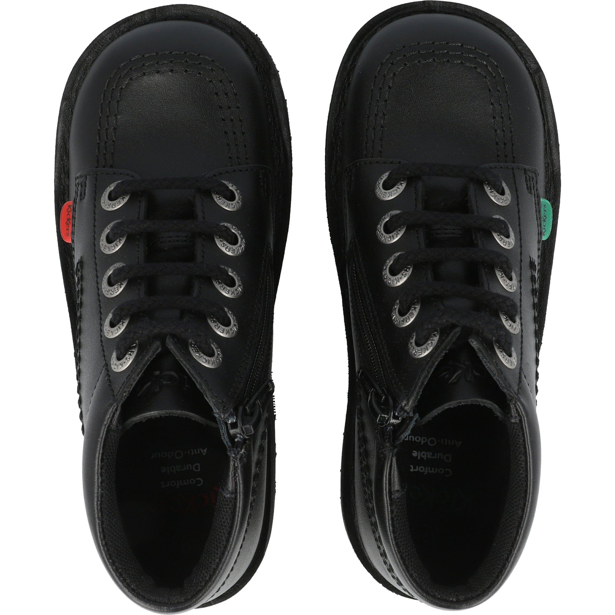 Kickers Kick Hi Zip Black School Shoes