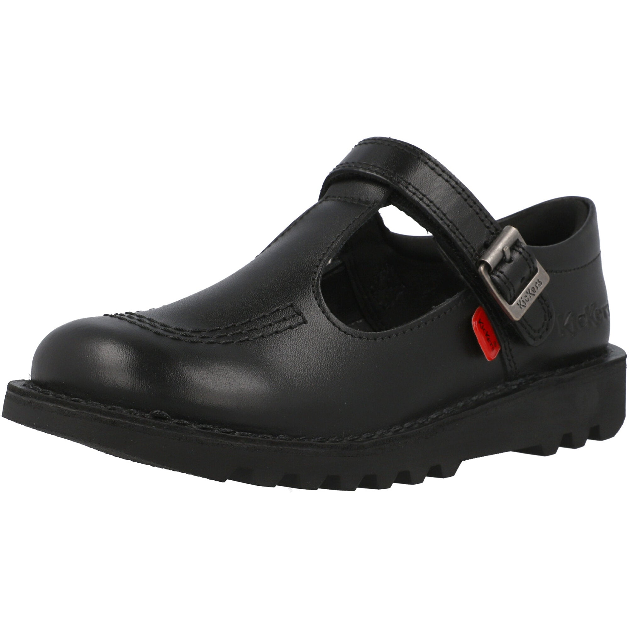 Kickers Kick T Bar Black Shoes