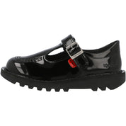 Kickers Kick T Black Patent School Shoes