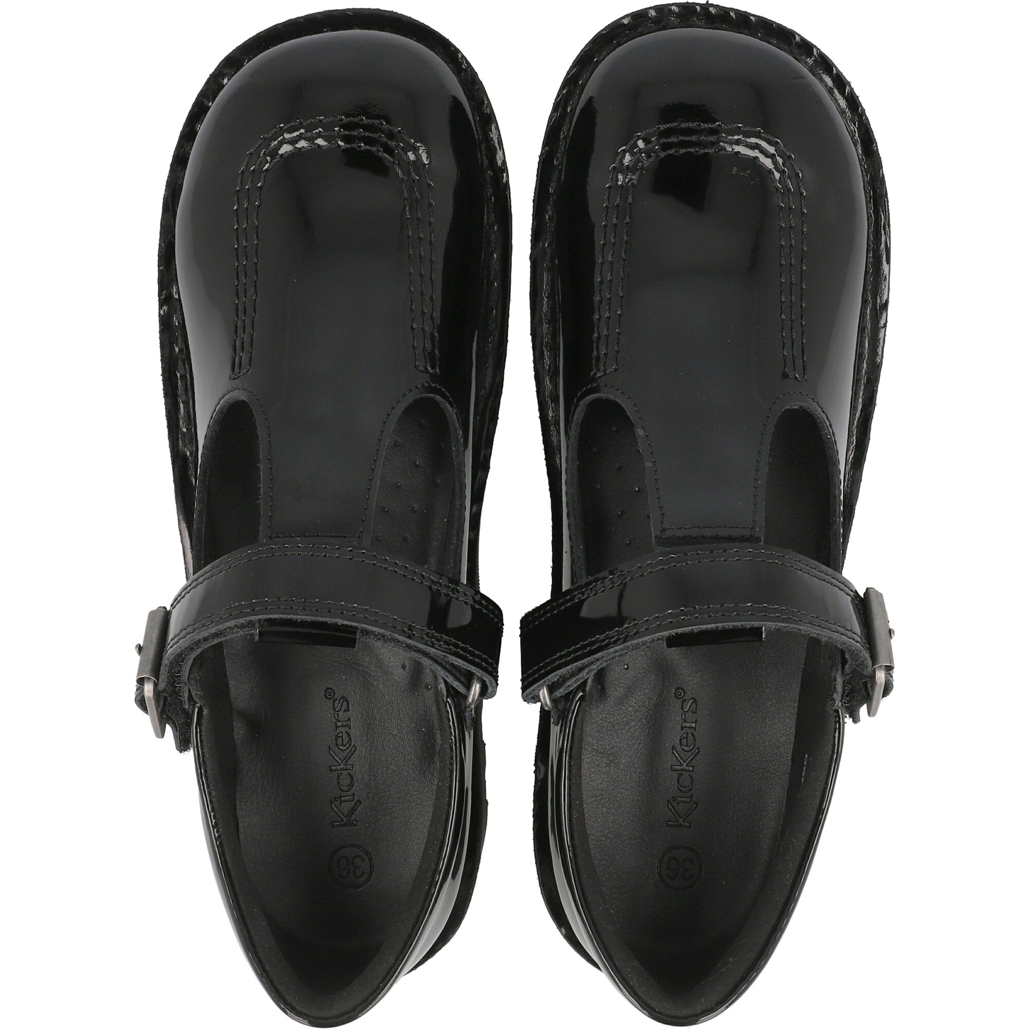 Kickers Kick T Black Patent Shoes