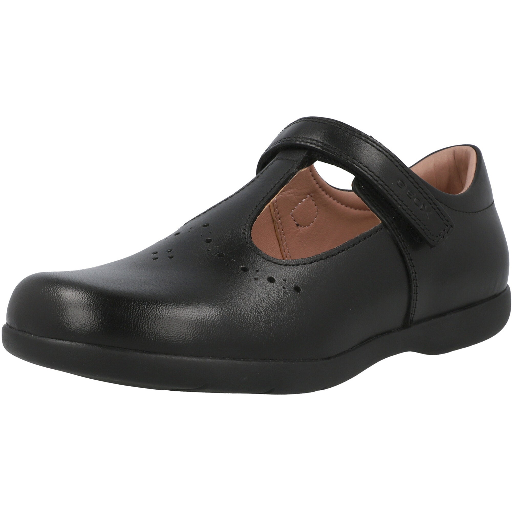 Geox Naimara Black T-Bar School Shoes