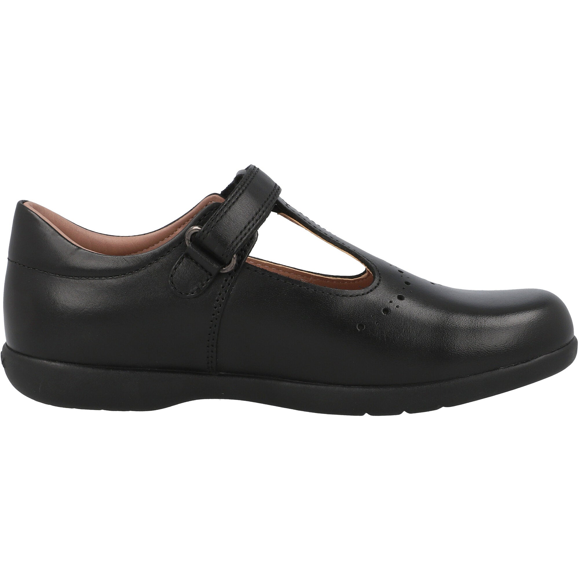 Geox Naimara Black T-Bar School Shoes