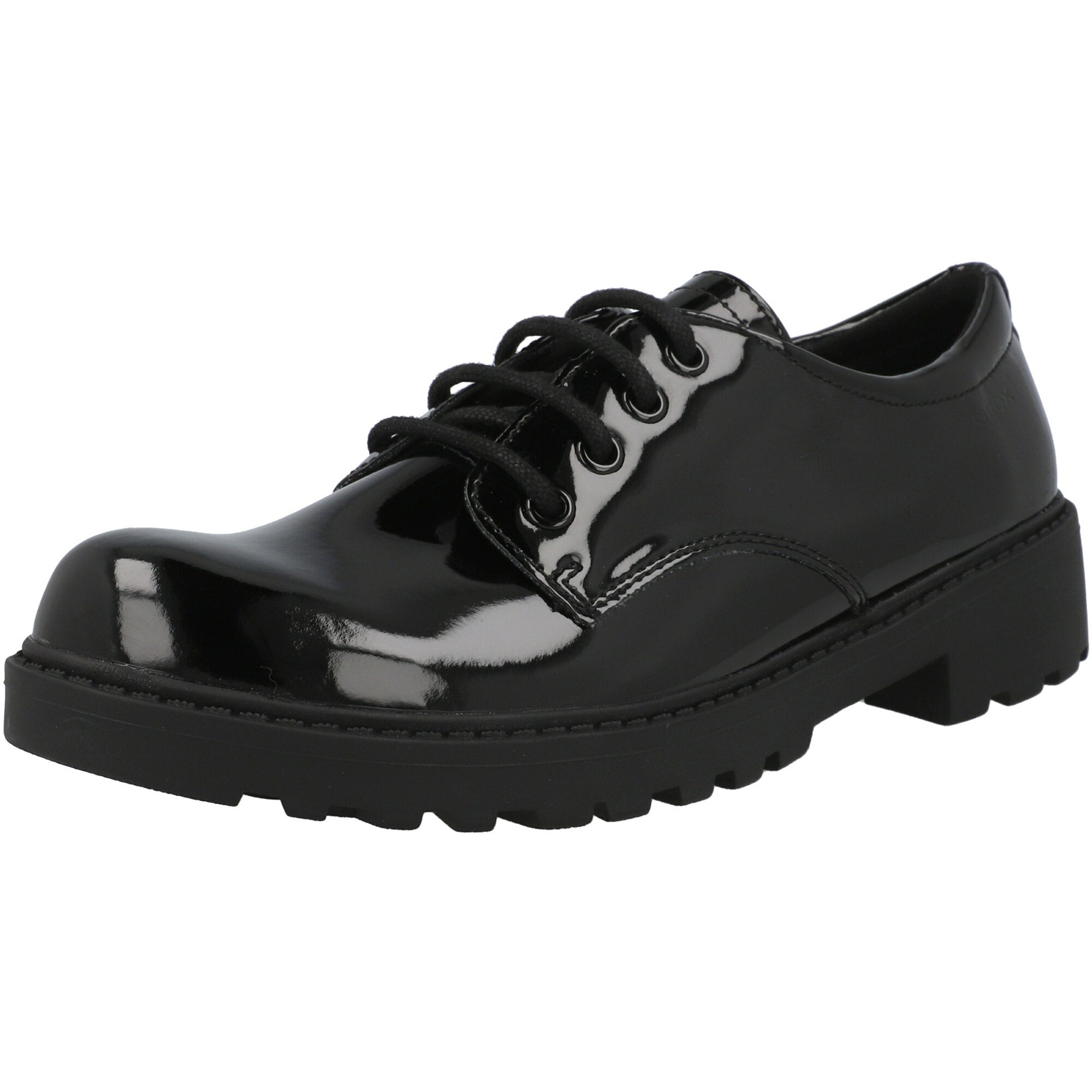 Geox Casey Black School Shoes