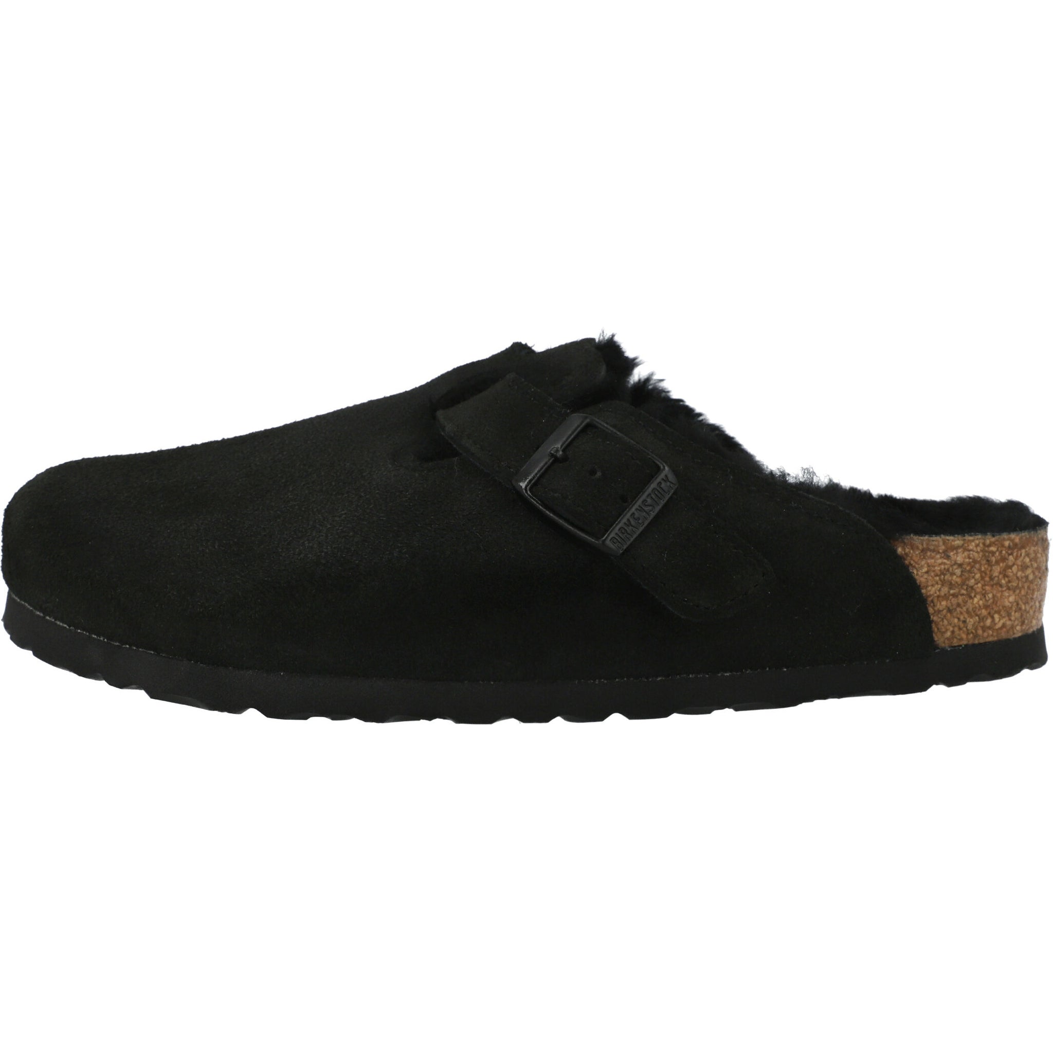 Birkenstock Boston Fur Black Clogs