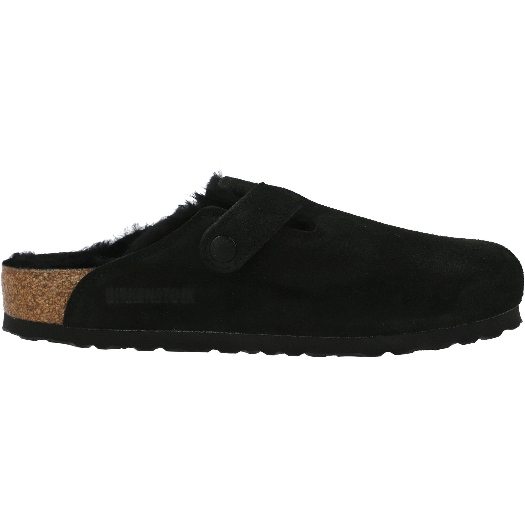 Birkenstock Boston Fur Black Clogs