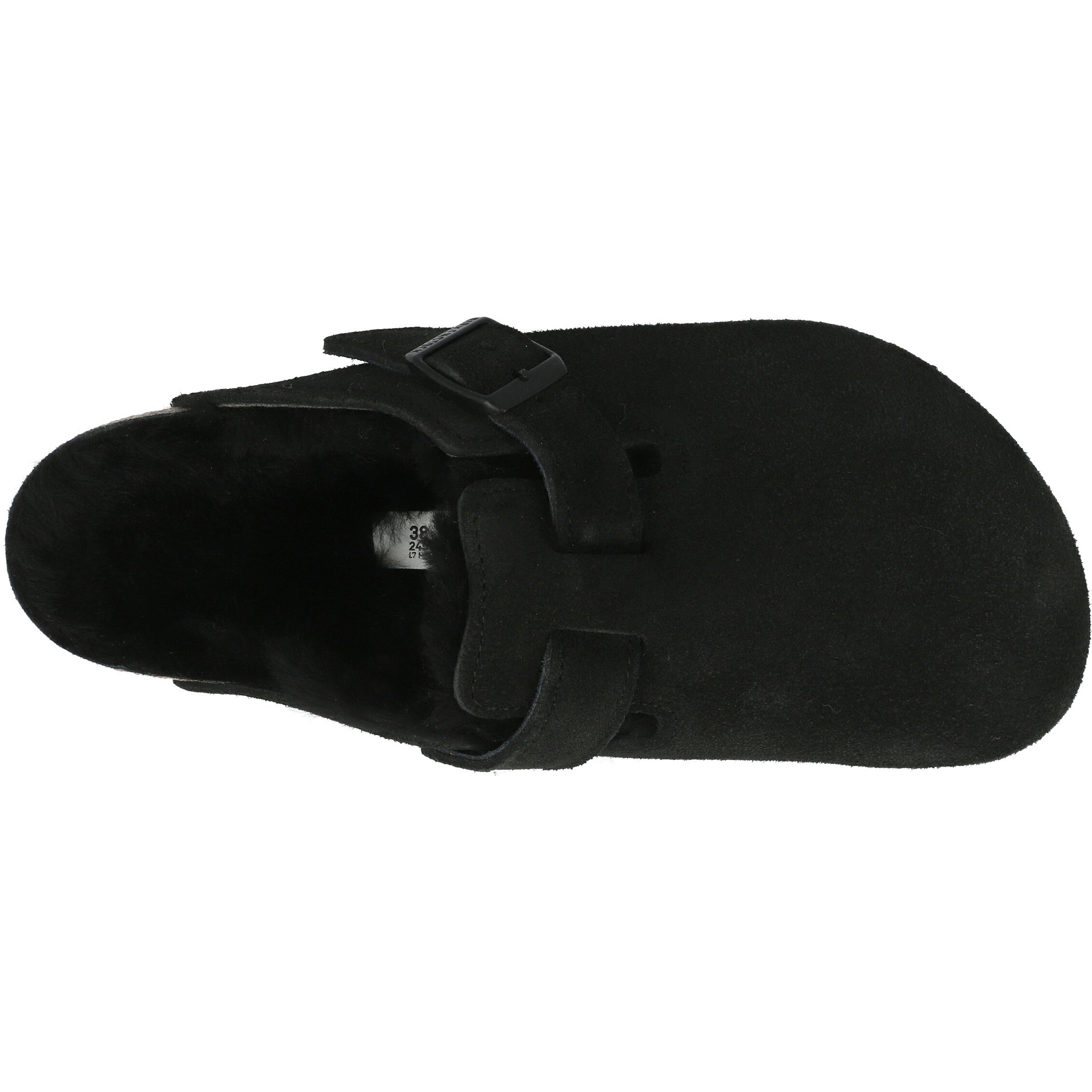 Birkenstock Boston Fur Black Clogs