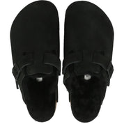 Birkenstock Boston Fur Black Clogs