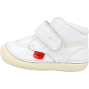 Kickers Soft Leather White Baby Shoes