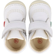 Kickers Soft Leather White Baby Shoes