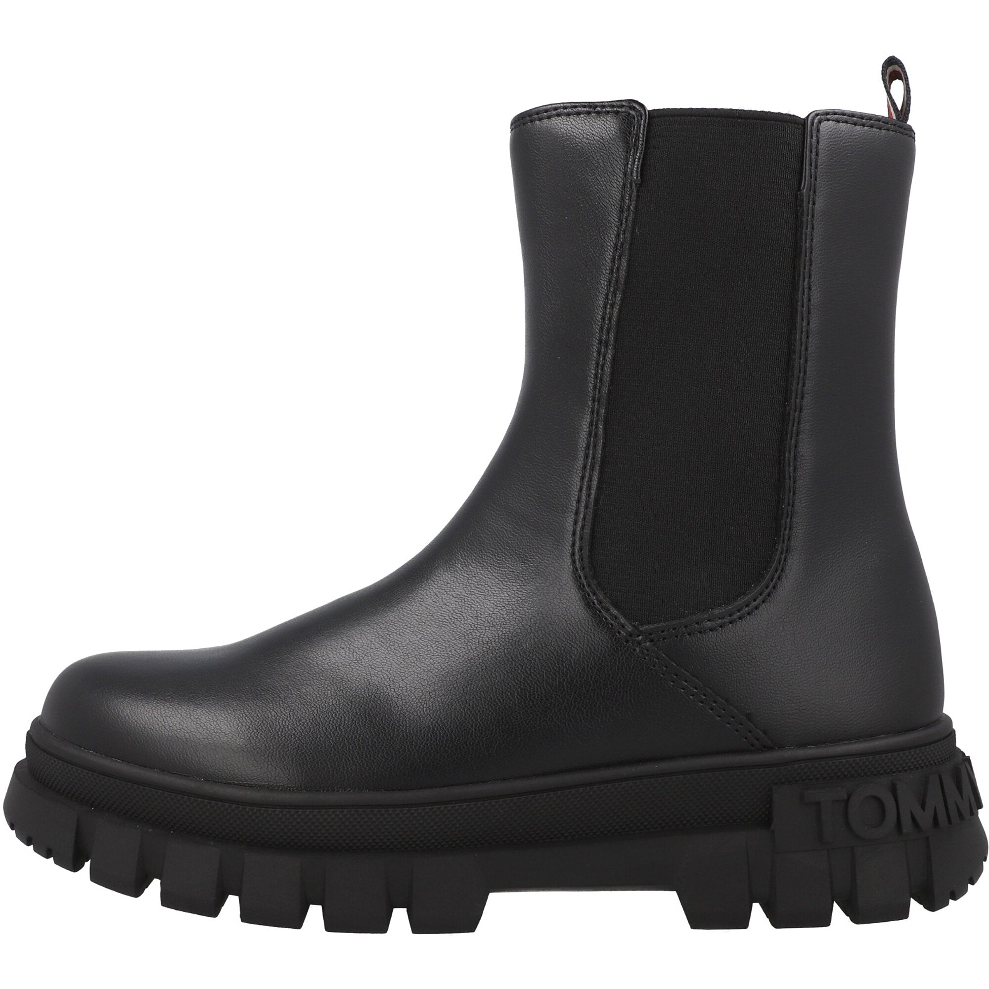 Tommy Hilfiger Black Faux Leather Ankle Boots