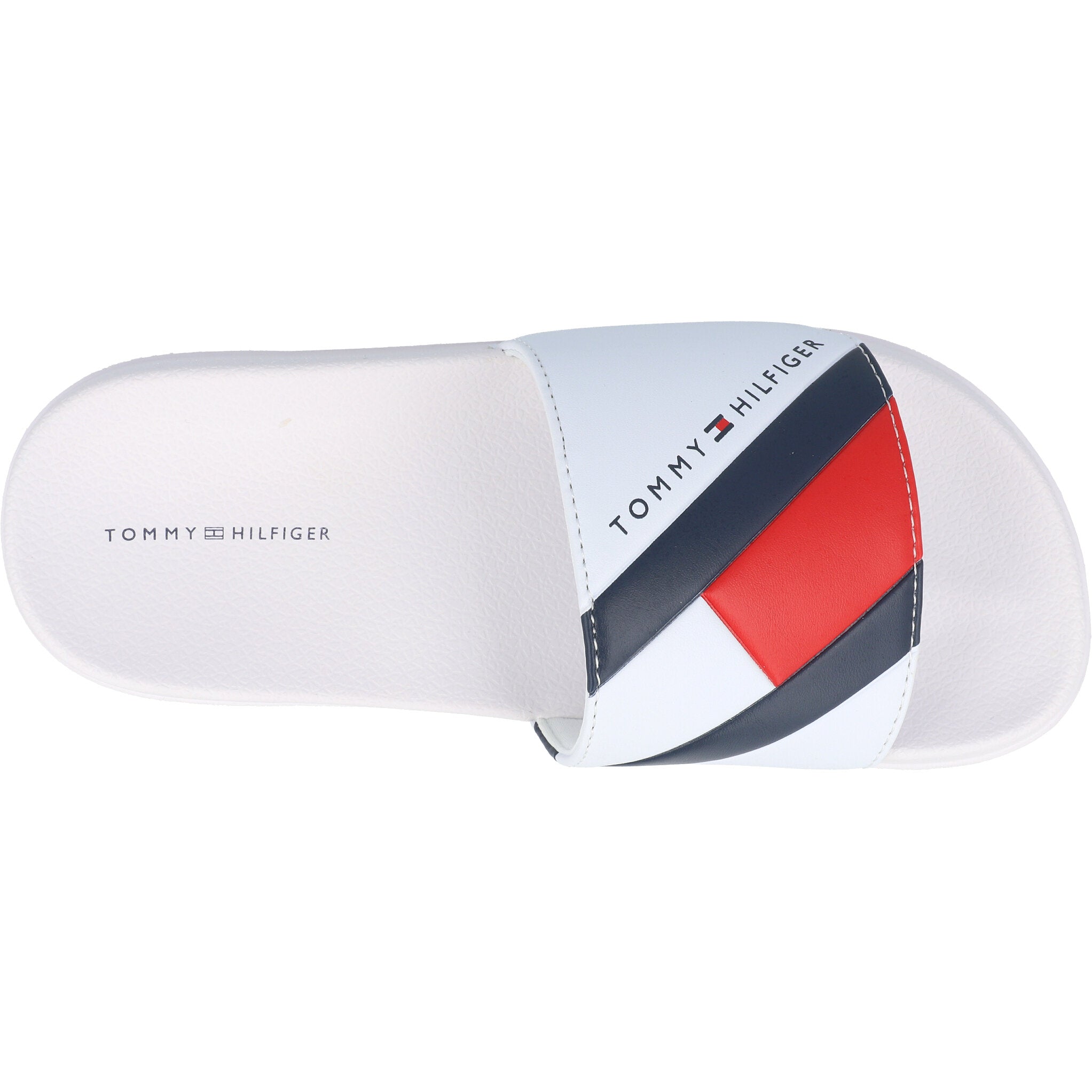 Tommy Hilfiger Flag Print Pool Slides White