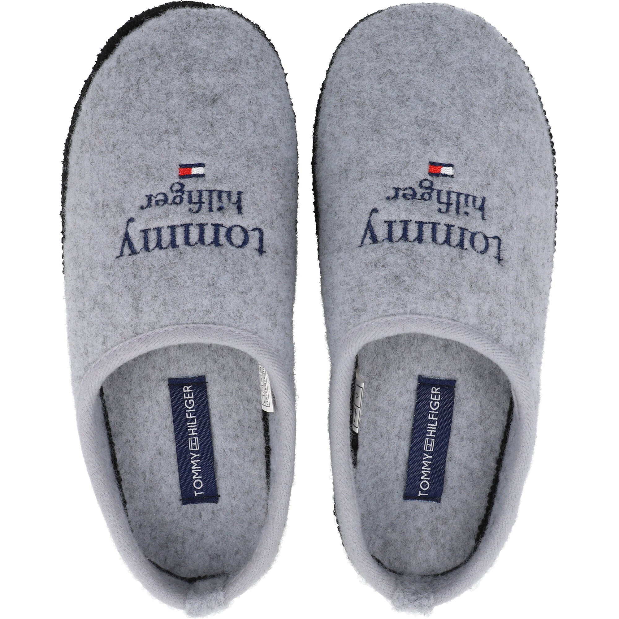 Tommy Hilfiger Grey Felt Slippers