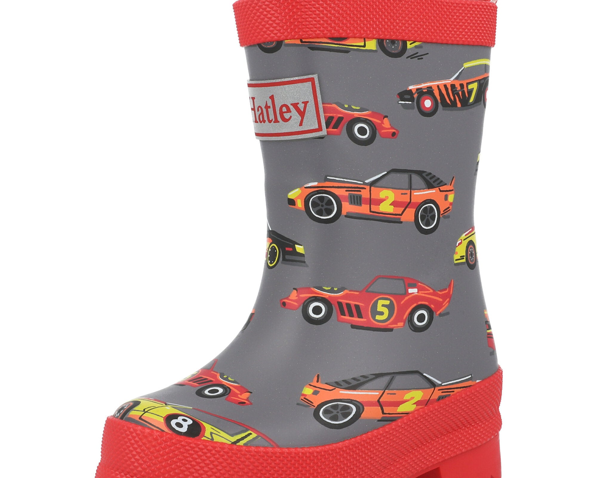 Hatley Classic Race Cars Steel Grey Rain Boots