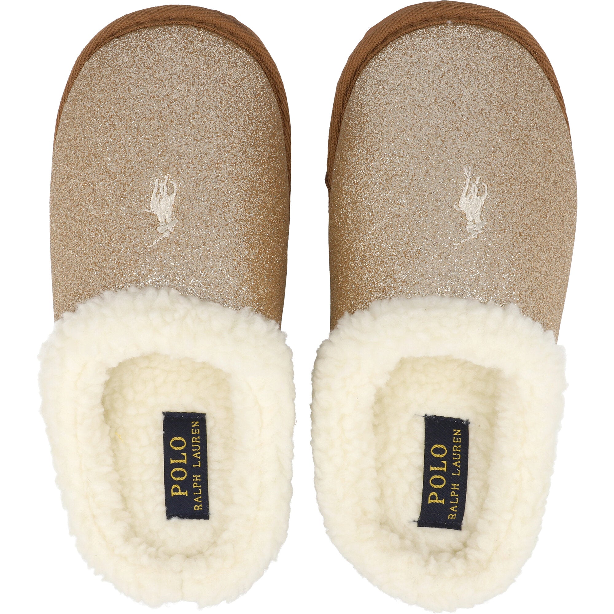 Polo Ralph Lauren Gold Glitter Slippers